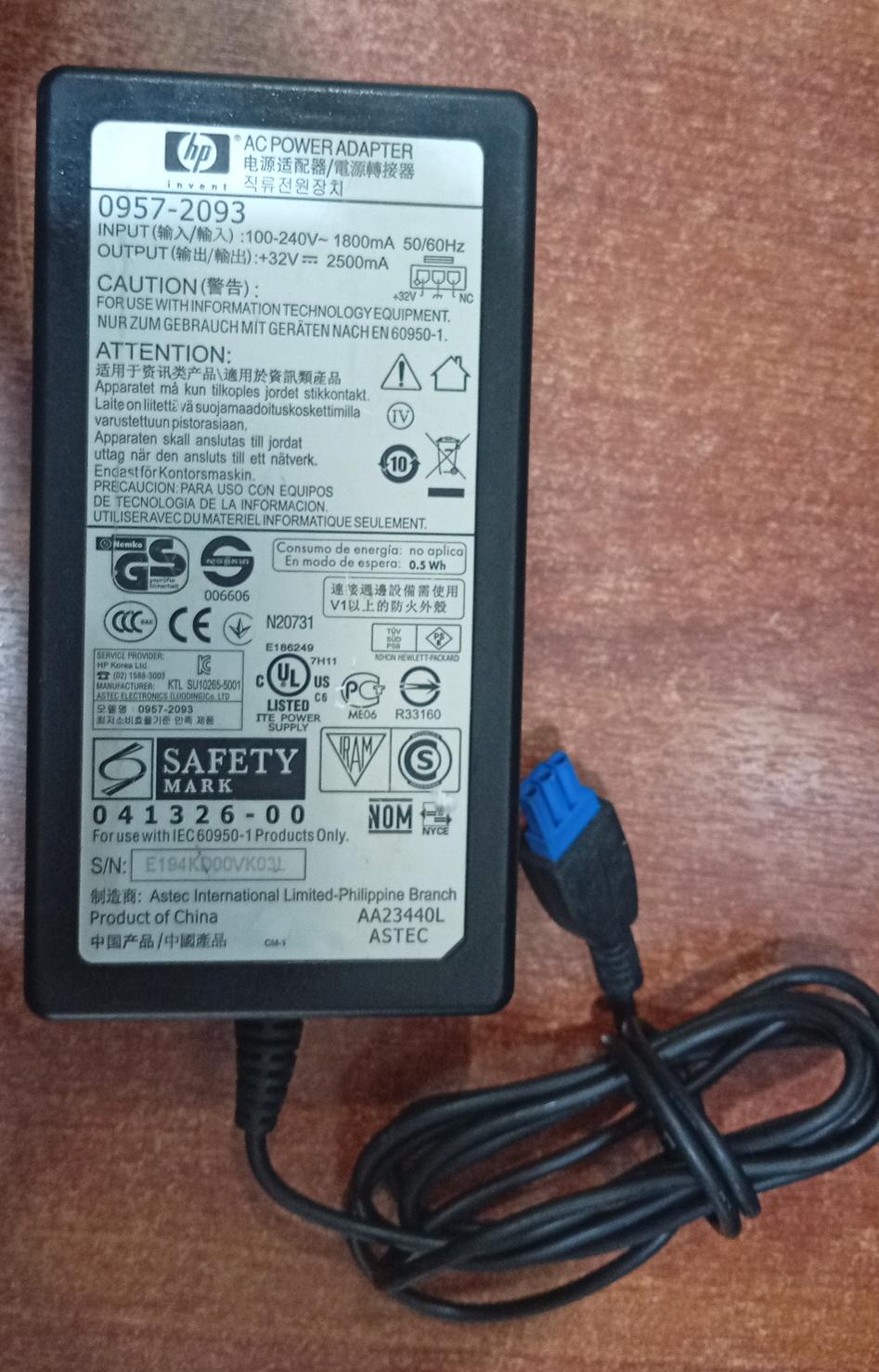 Adaptador de Poder HP 0957-2093 32V 2.5A para Impresoras HP con ...