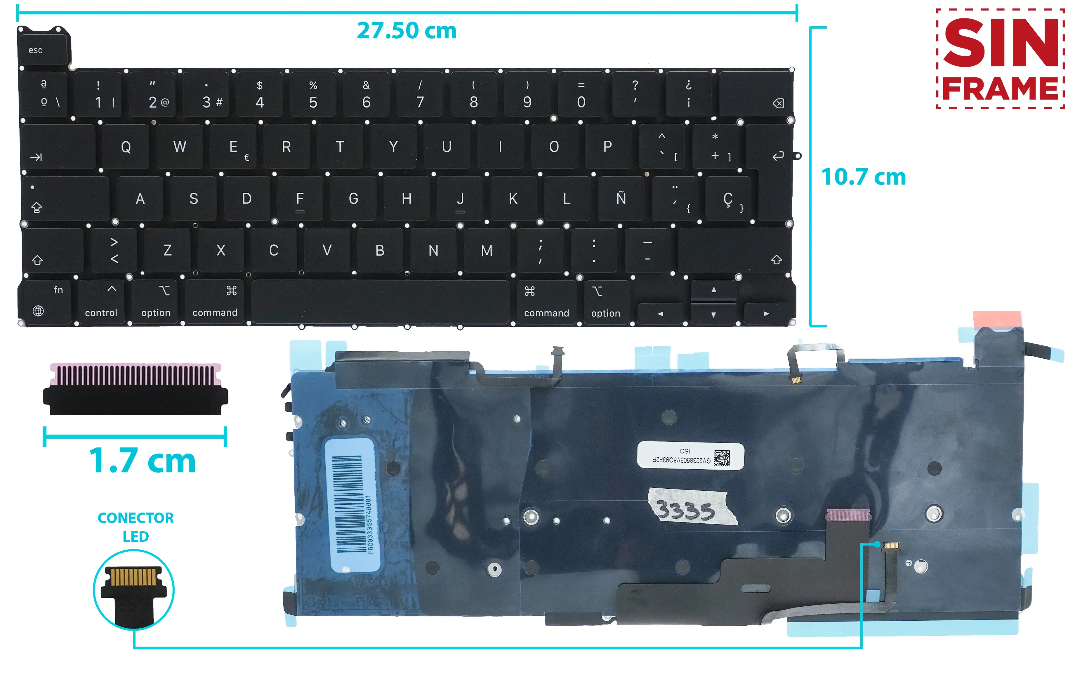 TECLADO APPLE MACBOOK PRO A2338 M1 SP CON BACKLIGHT | IDKMANAGER Tienda