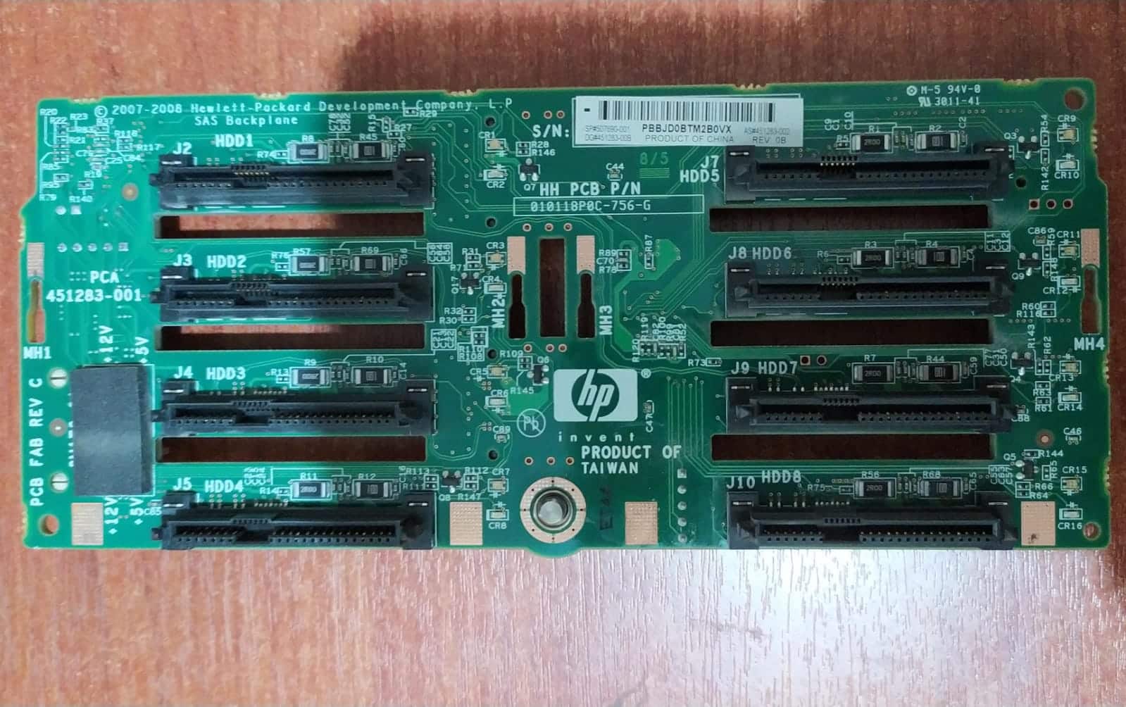 Backplane SAS HP ProLiant DL380 G6/G7 8 Bahías SFF (P/N 010118P0C‑756‑G ...