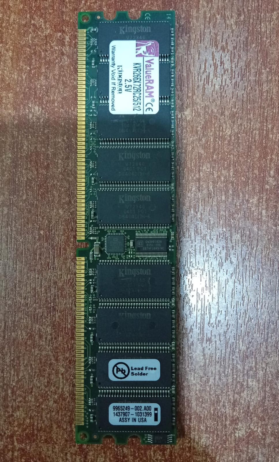 Mb Rasm Memoria RAM Kingston 512 MB DDR266 ECC Registered 2.5 V DIMM ...